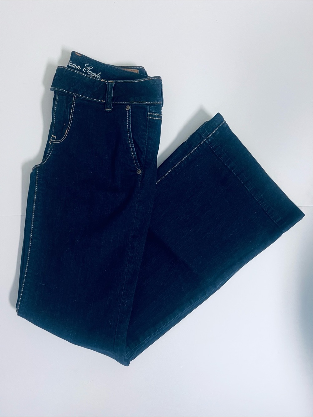 American Eagle Outfitters Women’s Dark Blue Wide Leg Jeans